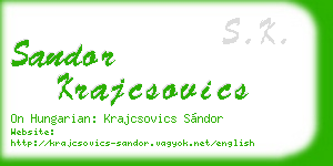 sandor krajcsovics business card