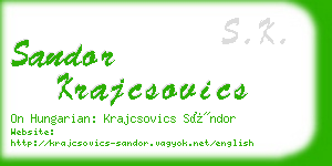 sandor krajcsovics business card